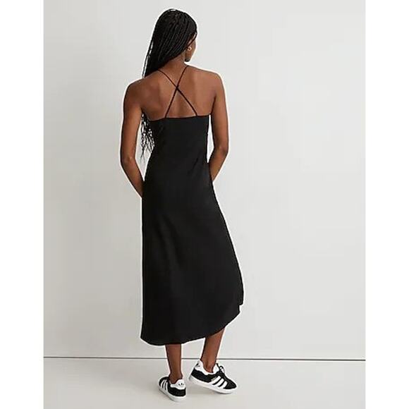 NWT Madewell Women's The Layton Midi Slip Dress Black Sleeveless V-Neck Size 0 - Picture 3 of 13